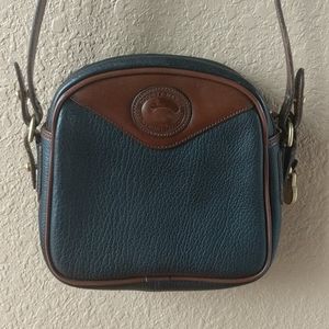 Dooney Bourke Crossbody Purse Navy Leather Vintage
